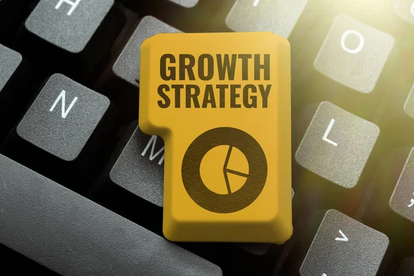 Exibição Conceitual Estratégia Crescimento Vitrine Negócios Método Que Uma Empresa — Fotografia de Stock