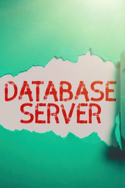 Inspiration Zeigt Zeichen Database Server Business Konzept Verwendet Eine Datenbankanwendung — Stockfoto
