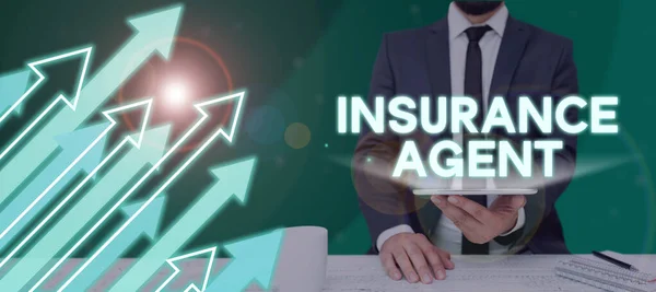 Text Sign Showing Insurance Agent Business Idea Person Who Works — Stock Photo, Image
