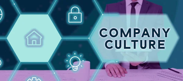 Concereption Caption Company Culture Business Showcase Influsion Values Attitudes — 스톡 사진