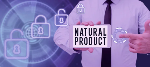 Text Caption Presenting Natural Product Concept Meaning Chemical Compound Substance — Stock Photo, Image