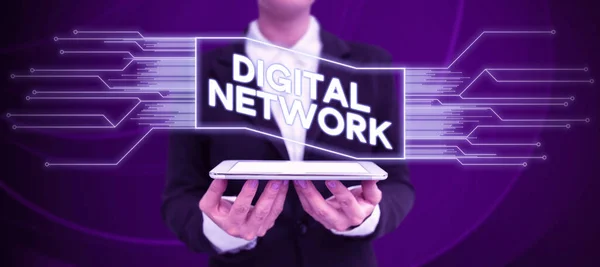 Text Caption Presenting Digital Network Concept Meaning Network Incorporating Digital — Stock Photo, Image