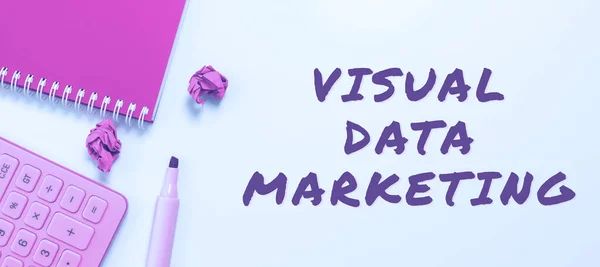 Podpis Koncepcyjny Visual Data Marketing Internet Concept Używaj Obrazów Przekazywania — Zdjęcie stockowe