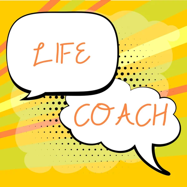 Kézírás Szöveg Life Coach Word Írt Egy Személy Aki Tanácsot — Stock Fotó