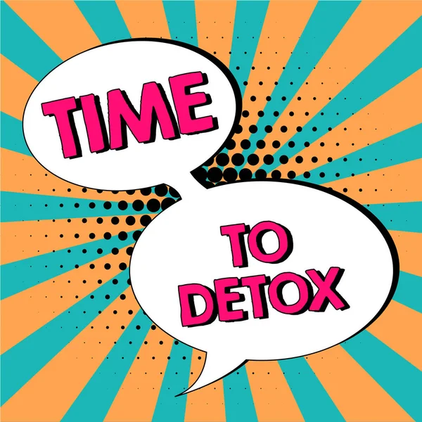 Display Concettuale Time Detox Business Idea Moment Diet Nutrition Health — Foto Stock