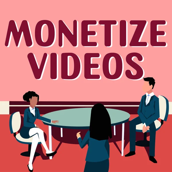 Text Zobrazující Inspiraci Monetize Videa Koncept Znamená Proces Vydělávání Peněz — Stock fotografie