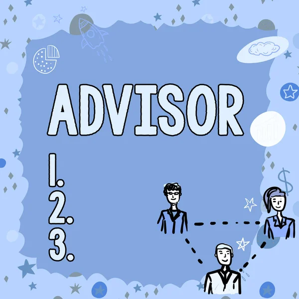 Handskrift Tecken Advisor Word Skrivet Råd Rekommendation Hjälp Professionell Support — Stockfoto