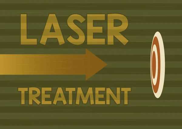Znak Tekstowy Pokazujący Laserowe Leczenie Słowo Wpisany Dowolnej Różnych Technik — Zdjęcie stockowe