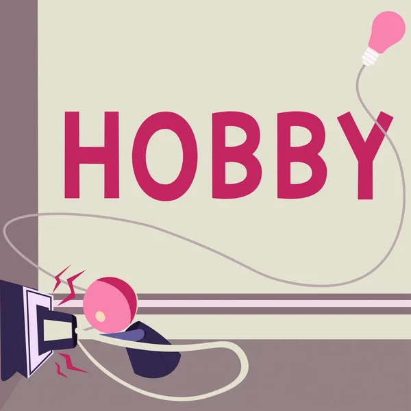 Texto Que Mostra Inspiração Hobby Atividade Mostra Negócio Feita Regularmente — Fotografia de Stock
