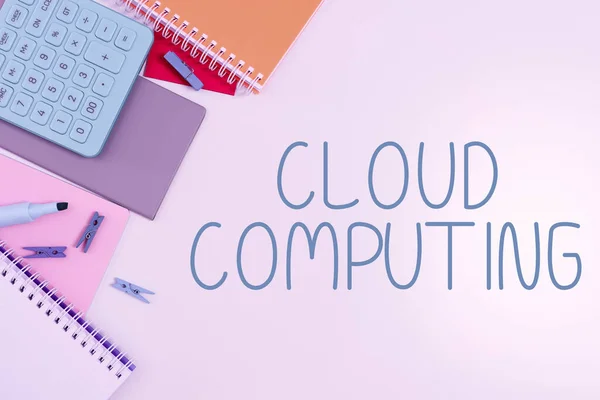 Escribir Mostrando Texto Cloud Computing Concepto Negocio Almacenando Accediendo Datos — Foto de Stock