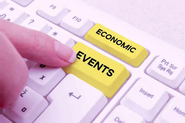 Text caption presenting Economic Events, Business showcase transfer of control of an economic resource to another party