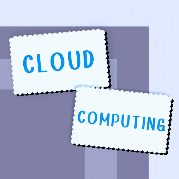 Skriva Visa Text Cloud Computing Business Översikt Lagra Och Tillgång — Stockfoto