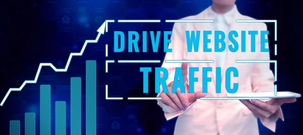Textový Nápis Zobrazující Drive Website Traffic Word Written Zvýšit Počet — Stock fotografie