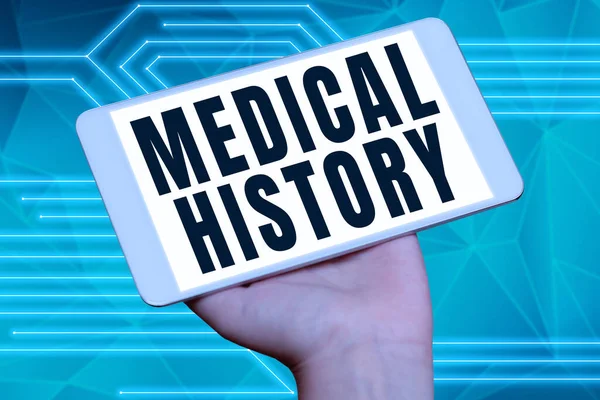 Tekst Bijschrift Presenteren Medische Geschiedenis Zakelijke Aanpak Een Record Van — Stockfoto