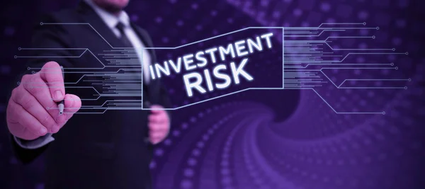 投資リスクの兆候を示すインスピレーション 投資判断に内在するビジネスアイデア潜在的な財務損失 — ストック写真
