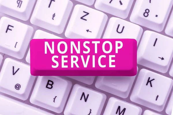 문자를 사용하지 서비스를 표시하는 인터넷 컨셉트 서비스 Nonstop Service 이용할 — 스톡 사진