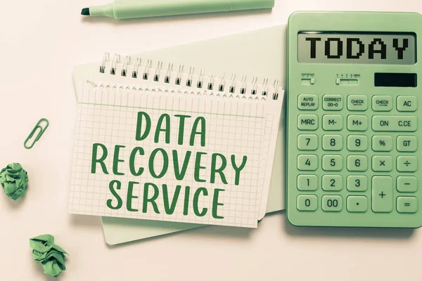 Escrita Exibindo Texto Data Recovery Service Ideia Negócio Processo Recuperação — Fotografia de Stock
