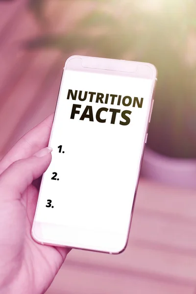 Text Zobrazující Inspiraci Nutriční Fakta Obchodní Přehled Detailní Informace Potravinách — Stock fotografie