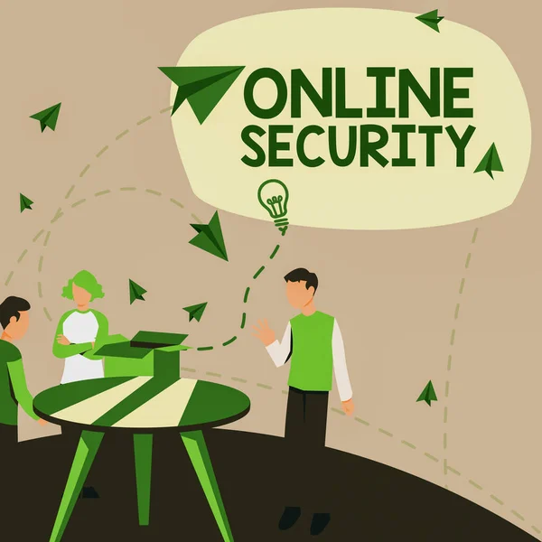 Kézírás Jel Online Biztonság Szó Cselekmény Amely Biztosítja Online Tranzakciók — Stock Fotó