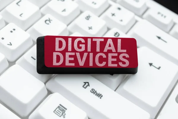 Writing Displaying Text Digital Devices Business Overview Physical Unit Equipment — Stock Photo, Image