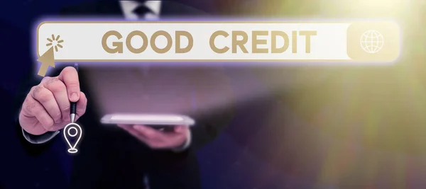 Stock image Handwriting text Good Credit, Business concept borrower has a relatively high credit score and safe credit risk