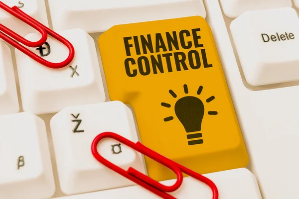 Writing Displaying Text Finance Control Conceptual Photo Procedures Implemented Manage — Stock Photo, Image