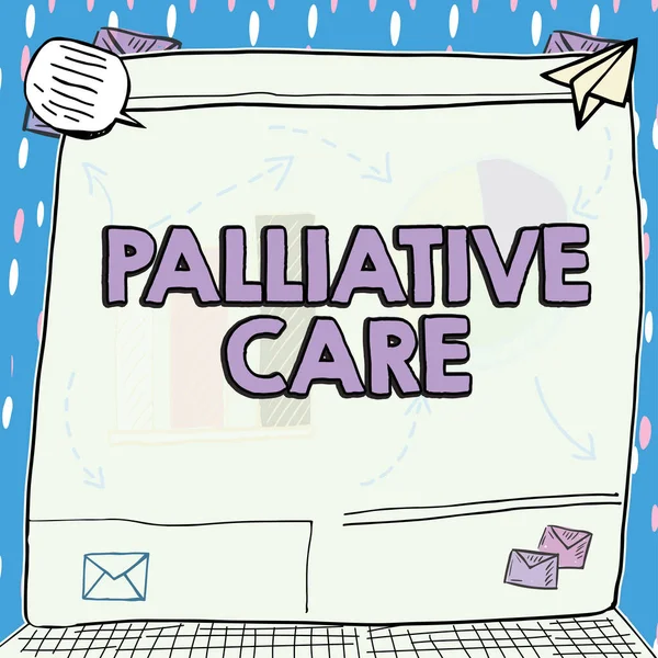 Hand writing sign Palliative Care, Internet Concept specialized medical care for showing with a serious illness