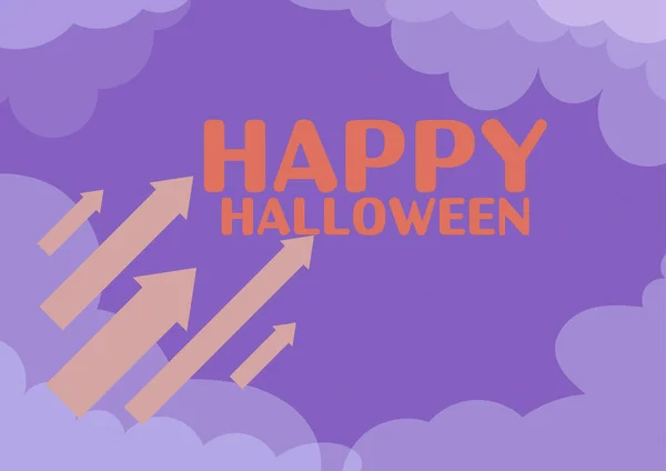 Koncepcionális Bemutató Boldog Halloweent Szó Estéről Estére Mindenszentek Keresztény Napja — Stock Fotó