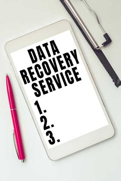 Sinal Escrita Mão Data Recovery Service Foto Conceitual Processo Recuperação — Fotografia de Stock