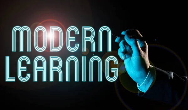 インスピレーションを示すテキスト Modern Learning Businessコンセプト柔軟かつ俊敏なセットアップ革新的な学習環境 — ストック写真