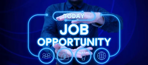 Inspiração Mostrando Sinal Job Opportunity Ideia Negócio Uma Oportunidade Emprego — Fotografia de Stock