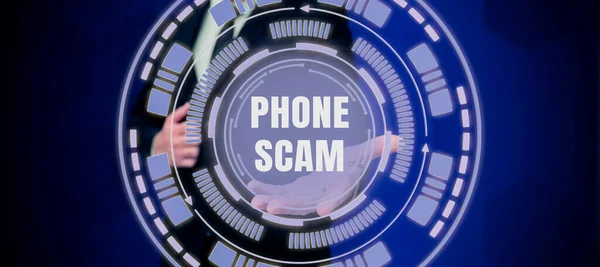 Legenda Conceitual Telefone Scam Internet Concept Recebendo Chamadas Indesejadas Para — Fotografia de Stock