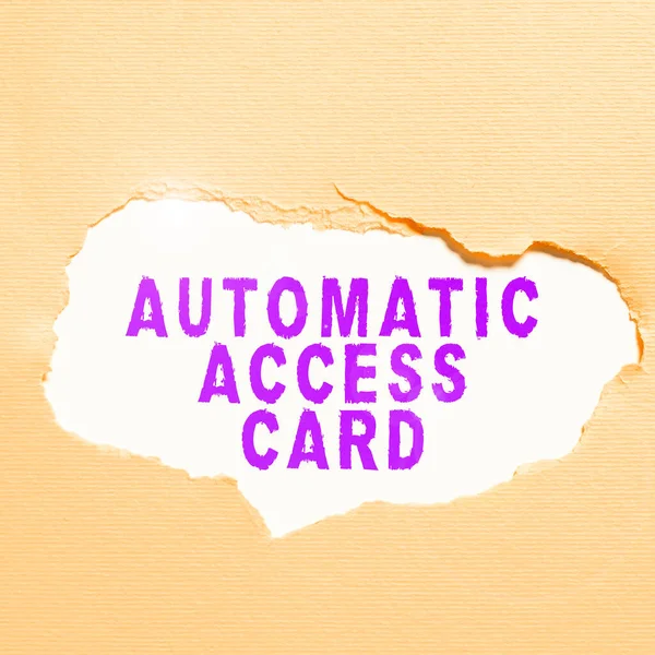 Inspiração Mostrando Sinal Cartão Acesso Automático Vitrine Negócios Usado Para — Fotografia de Stock