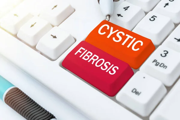Handskrift Tecken Cystisk Fibros Business Showcase Ärftlig Sjukdom Som Påverkar — Stockfoto