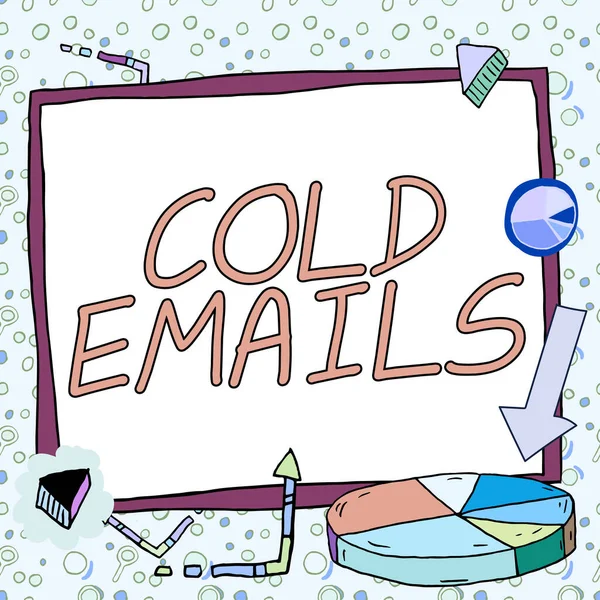 手書きテキスト Cold Emails ビジネスコンセプト未承諾の電子メールは 事前連絡なしに受信者に送信 — ストック写真