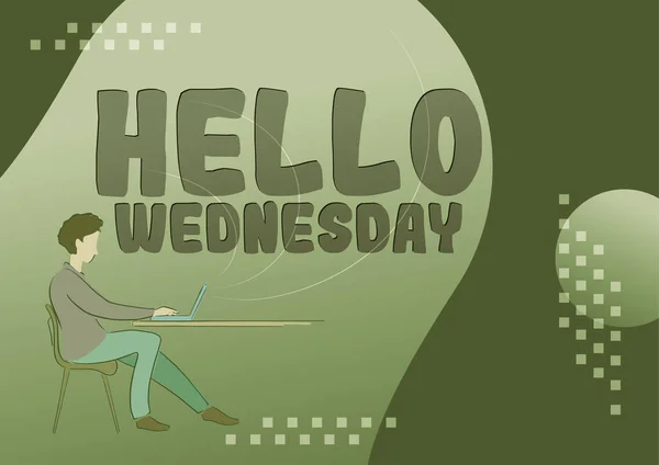 Hello Wednesday Internet Concept Hump Day Working Week Calendar — 스톡 사진