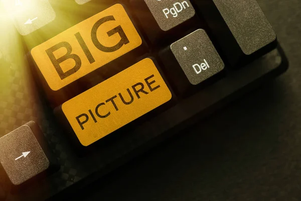 Handskrift Tecken Big Picture Word Skrivet Viktigaste Fakta Viss Situation — Stockfoto