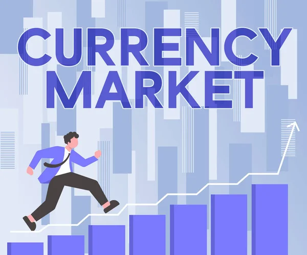 Display Concettuale Currency Market Foto Concettuale Counter Market Trading Valute — Foto Stock