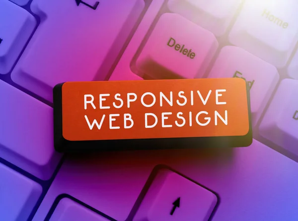 Escrevendo Exibindo Texto Responsivo Web Design Business Showcase Criação Página — Fotografia de Stock