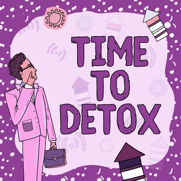 Podpis Koncepcyjny Czas Detox Podejście Biznesowe Moment Dietę Zdrowie Odżywiania — Zdjęcie stockowe