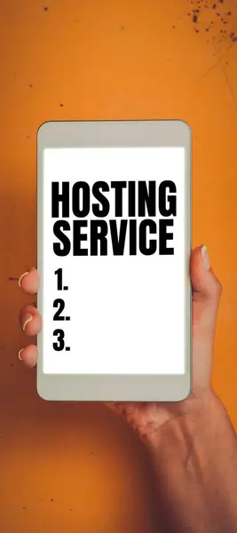메시지 호스팅 서비스 Hosting Service 콘셉트 사진은 사이트가 인터넷에서 수있도록 — 스톡 사진