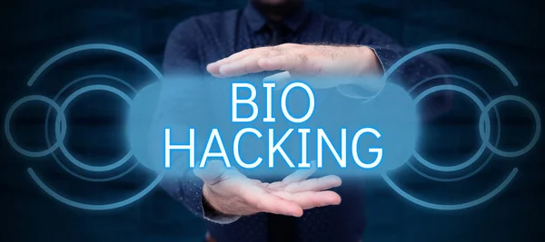 Bio Hacking 표시하는 비즈니스 표준을 고려하지 물질을 실험적으로 — 스톡 사진