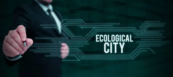 stock image Inspiration showing sign Ecological City, Business overview human settlement modeled on the selfsustaining structure
