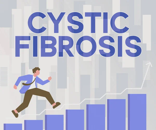 Logga Visar Cystisk Fibros Affärsöversikt Ärftlig Sjukdom Som Påverkar Exokrina — Stockfoto