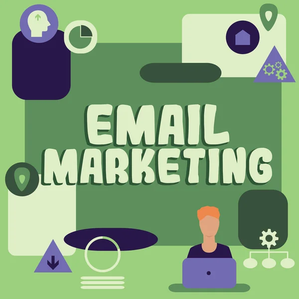 Λεζάντα Κειμένου Που Παρουσιάζει Email Marketing Έννοια Που Σημαίνει Πράξη — Φωτογραφία Αρχείου