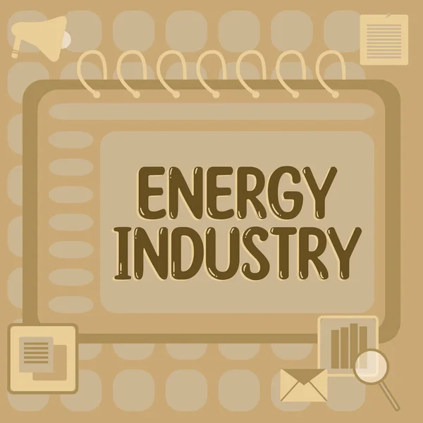 Testo Indicante Industria Energetica Concetto Che Significa Industrie Coinvolte Nella — Foto Stock