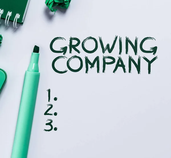 Sinal Texto Mostrando Growing Company Ideia Negócio Gera Fluxos Caixa — Fotografia de Stock