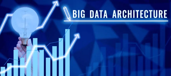 Büyük Veri Mimarisini Gösteren Metin Işareti Çok Büyük Verilerin Analizi — Stok fotoğraf