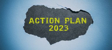 Eylem Planı 2023 'ü gösteren imza, Yeni Yıl Motivasyonunu Başlatmak için İşletme Genel Bakış Hedefleri