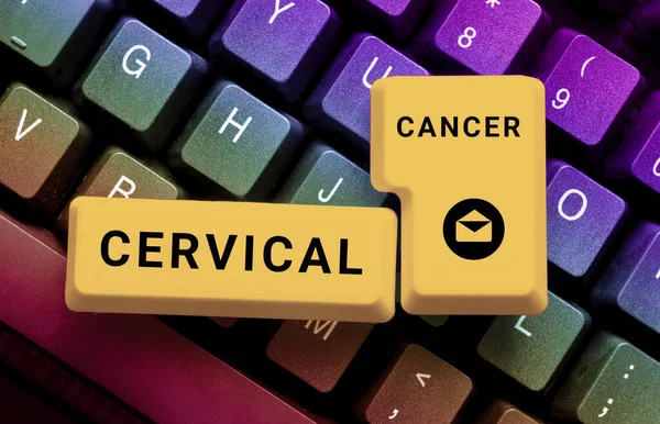 Konzeptdarstellung Gebärmutterhalskrebs Internet Konzeptart Von Krebs Der Den Zellen Des — Stockfoto